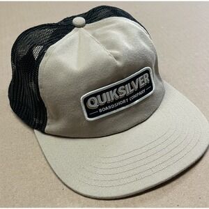 Quicksilver‎ Ray Horizon Black & Beige Mesh OSFM Trucker Hat - NWT